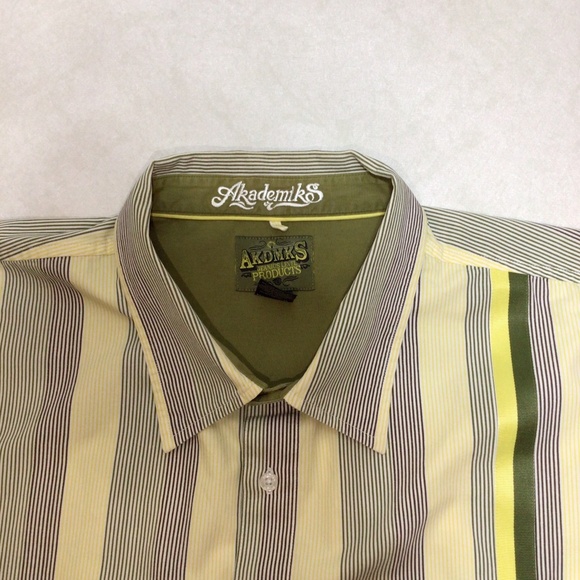 Akademiks Stripe Long Sleeve Button Down Shirt, Size 3XL - Picture 5 of 10